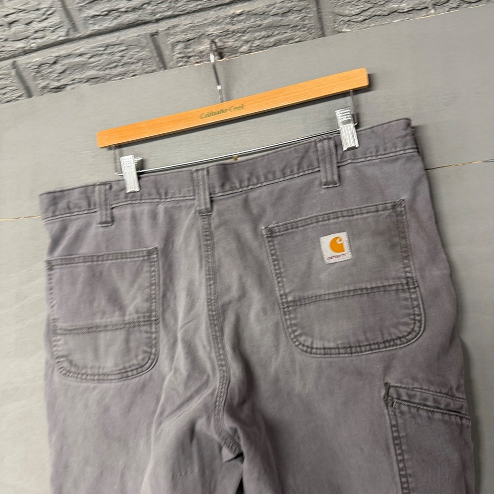 Carhartt Mens Rugged Flex Canvas Carpenter Work Pants Grey 38x30